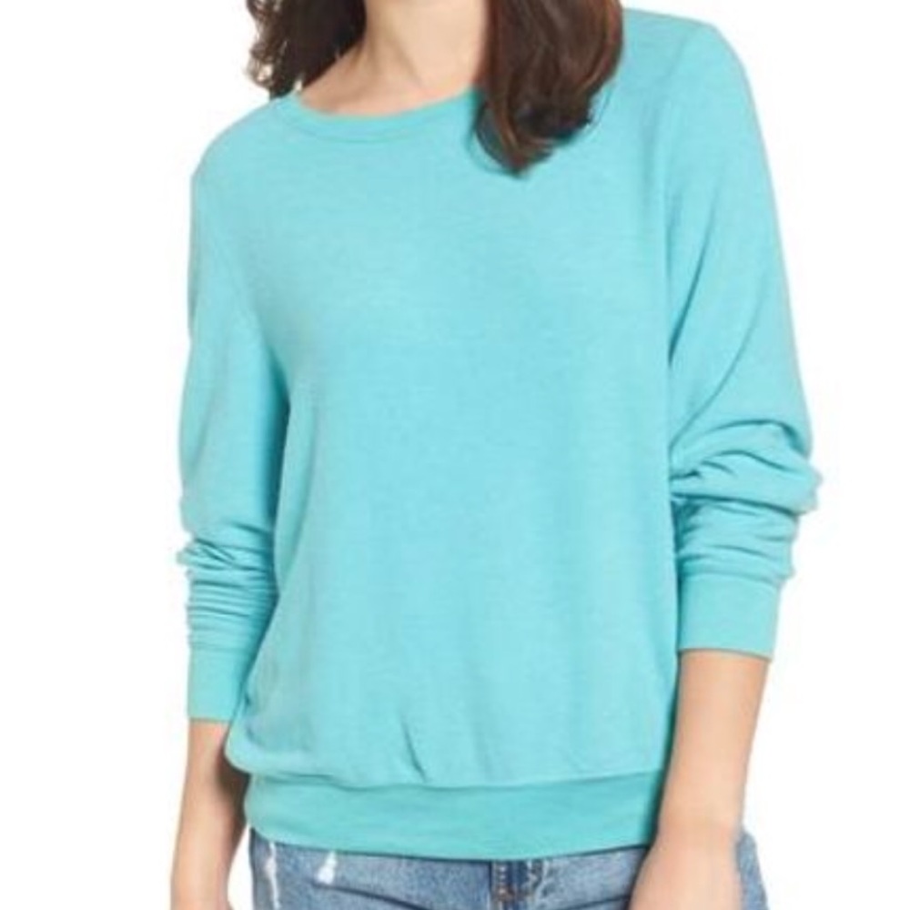 Wildfox teal baggy beach jumper